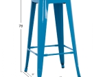 ΣΚΑΜΠΟ BAR ΜΕΤΑΛΛΙΚΟ MELITA ΣΕ ΜΠΛΕ HM8642.08 43x43x78 εκ.