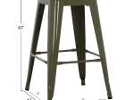 ΣΚΑΜΠΟ ΜΕΣΑΙΟΥ ΥΨΟΥΣ ΜΕΤΑΛΛΙΚΟ HM8573.03 MELITA ΣΕ DARK OLIVE GREEN 43x43x67Yεκ.