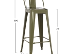 ΣΚΑΜΠΟ BAR ΜΕΤΑΛΛΙΚΟ MELITA ME ΠΛΑΤΗ ΣΕ DARK OLIVE GREEN HM8643.03 43Χ43Χ100εκ.
