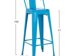 ΣΚΑΜΠΟ BAR ΜΕΤΑΛΛΙΚΟ MELITA ME ΠΛΑΤΗ ΜΠΛΕ HM8643.08 43Χ43Χ100εκ.