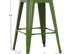 ΣΚΑΜΠΟ ΜΕΣΑΙΟΥ ΥΨΟΥΣ ΜΕΤΑΛΛΙΚΟ HM8573.13 MELITA ΣΕ LIGHT OLIVE GREEN 43x43x67Yεκ.