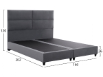 ΚΡΕΒΑΤΙ MILO ΑΠΟ ΓΚΡΙ ΒΕΛΟΥΔΟ HM616.10 ΓΙΑ ΣΤΡΩΜΑ 160x200 EK.