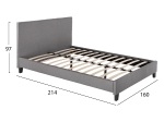 ΚΡΕΒΑΤΙ BECCA ΑΠΟ ΥΦΑΣΜΑ ΓΚΡΙ HM553.11 ΓΙΑ ΣΤΡΩΜΑ 150x200 EK.