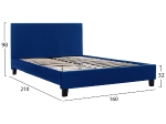 ΚΡΕΒΑΤΙ BECCA ΑΠΟ ΒΕΛΟΥΔΟ ΜΠΛΕ HM553.18 ΓΙΑ ΣΤΡΩΜΑ 150x200 εκ.
