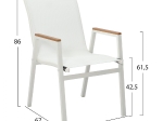 ΠΟΛΥΘΡΟΝΑ ΑΛΟΥΜΙΝΙΟΥ SHYLA HM5697.13 ΛΕΥΚΗ ΜΕ TEXTILENE & POLYWOOD 53x67x87 εκ.