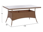 ΤΡΑΠΕΖΙ ΜΕΤΑΛΛΙΚΟ MINSK RATTAN ΜΠΕΖ ΚΑΦΕ HM5507.02 150x90x75 εκ.