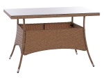 ΤΡΑΠΕΖΙ ΜΕΤΑΛΛΙΚΟ MILITARY RATTAN ΜΠΕΖ ΚΑΦΕ HM5141.32 120x70x75Υ εκ.