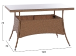 ΣΕΤ ΤΡΑΠΕΖΑΡΙΑΣ 5ΤΜΧ ΤΡΑΠ. 120Χ70 & ΠΟΛΥΘΡΟΝΕΣ WICKER RATTAN ΜΠΕΖ ΚΑΦΕ HM11711.32