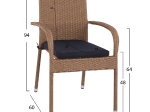 ΣΕΤ ΤΡΑΠΕΖΑΡΙΑΣ 5ΤΜΧ ΤΡΑΠ. 120Χ70 & ΠΟΛΥΘΡΟΝΕΣ WICKER RATTAN ΜΠΕΖ ΚΑΦΕ HM11711.32