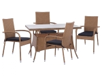 ΣΕΤ ΤΡΑΠΕΖΑΡΙΑΣ 5ΤΜΧ ΤΡΑΠ. 120Χ70 & ΠΟΛΥΘΡΟΝΕΣ WICKER RATTAN ΜΠΕΖ ΚΑΦΕ HM11711.32