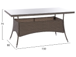 ΣΕΤ ΤΡΑΠΕΖΑΡΙΑΣ 5ΤΜΧ ΤΡΑΠ. 150Χ90 & ΠΟΛΥΘΡΟΝΕΣ WICKER RATTAN ΓΚΡΙ HM11713.01