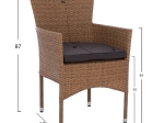 ΣΕΤ ΤΡΑΠΕΖΑΡΙΑΣ 5ΤΜΧ ΤΡΑΠ. 120Χ70 & ΠΟΛΥΘΡΟΝΕΣ WICKER RATTAN ΜΠΕΖ ΚΑΦΕ HM11712.32