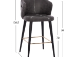 ΣΚΑΜΠΟ BAR ΕΠΑΓΓΕΛΜΑΤΙΚΟ ALONZO HM9281.11 Τ.NUBUCK ΓΚΡΙ ΞΥΛΙΝΟ 50x62x108,5Υεκ.