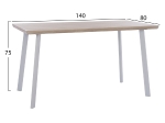ΤΡΑΠΕΖΙ ΤΡΑΠΕΖΑΡΙΑΣ OFIRA 140X80 SONAMA ΜΕ ΛΕΥΚΑ ΠΟΔΙΑ HM8374.02