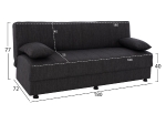 ΚΑΝΑΠΕΣ ΚΡΕΒΑΤΙ ΤΡΙΘΕΣΙΟΣ ΓΚΡΙ HM3239.03 180x72x77 εκ.