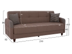 ΚΑΝΑΠΕΣ ΚΡΕΒΑΤΙ ΤΡΙΘΕΣΙΟΣ SANNA HM3245.01 ΜΠΕΖ 210x82x86 εκ.