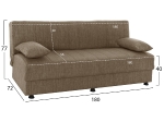 ΚΑΝΑΠΕΣ ΚΡΕΒΑΤΙ ANDRI ΤΡΙΘΕΣΙΟΣ ΚΑΦΕ HM3239.02 180x72x77Υ εκ.