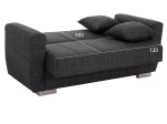 ΚΑΝΑΠΕΣ ΚΡΕΒΑΤΙ POLYA ΔΙΘΕΣΙΟΣ ΓΚΡΙ HM3241.03 150x84x88 εκ.