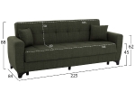 ΚΑΝΑΠΕΣ ΚΡΕΒΑΤΙ HEMA TΡΙΘΕΣΙΟΣ ΨΗΛΗ ΠΛΑΤΗ DARK OLIVE HM3242.05 215x84x88Υεκ.