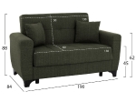 ΚΑΝΑΠΕΣ ΚΡΕΒΑΤΙ HEMA ΔΙΘΕΣΙΟΣ ΨΗΛΗ ΠΛΑΤΗ DARK OLIVE HM3243.05 160x84x88 εκ.