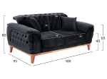 ΚΑΝΑΠΕΣ ΚΡΕΒΑΤΙ BENNINGTON 2ΘΕΣΙΟΣ ΜΑΥΡΟΣ HM3250.01 180x95x80 εκ.