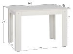 ΤΡΑΠΕΖΙ ΚΟΥΖΙΝΑΣ KELVIN 140x80x77Υεκ. ΛΕΥΚΟ HM2429.03