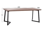 ΤΡΑΠΕΖΙ ΤΡΑΠΕΖΑΡΙΑΣ JAY HM9304.02 ΚΑΠΛΑΜΑΣ ΚΑΡΥΔΙΑΣ ΡΟΥΣΤΙΚ ΣΤΥΛ 200x100x75 εκ.