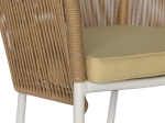 ΠΟΛΥΘΡΟΝΑ ΑΛΟΥΜΙΝΙΟΥ HM5855.01 ΛΕΥΚΟ ΜΕ ΣΧΟΙΝΙ WICKER PE ΜΠΕΖ 56x66x82 εκ.