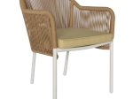 ΠΟΛΥΘΡΟΝΑ ΑΛΟΥΜΙΝΙΟΥ HM5855.01 ΛΕΥΚΟ ΜΕ ΣΧΟΙΝΙ WICKER PE ΜΠΕΖ 56x66x82 εκ.