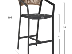 ΣΚΑΜΠΟ ΑΛΟΥΜΙΝΙΟΥ ΜΕ ΜΠΡΑΤΣΑ ΑΝΘΡΑΚΙ PE RATTAN TEXTLINE 56x58x105Y εκ.HM5892.01