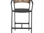 ΣΚΑΜΠΟ ΑΛΟΥΜΙΝΙΟΥ ΜΕ ΜΠΡΑΤΣΑ ΑΝΘΡΑΚΙ PE RATTAN TEXTLINE 56x58x105Y εκ.HM5892.01