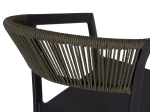 ΣΚΑΜΠΟ ΑΛΟΥΜΙΝΙΟΥ ΑΝΘΡΑΚΙ ΜΕ ΜΠΡΑΤΣΑ- RATTAN- ΧΑΚΙ TEXTLINE 56x58x105Y εκ.HM5892.04