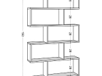 ΒΙΒΛΙΟΘΗΚΗ MAZE ΜΕΛΑΜΙΝΗΣ ΛΕΥΚΗ 90x20x156Yεκ.HM9426