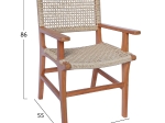 ΠΟΛΥΘΡΟΝΑ ΜΑΣΙΦ ΞΥΛΟ ΤEAK ΦΥΣΙΚΟ RATTAN ΣΧΟΙΝΙ 54Χ58Χ88Υεκ.HM9385.01