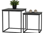 ΖΙΓΚΟΝ GRELAY 2 ΤΕΜ MDF ΟΨΗ ΜΑΡΜΑΡΟΥ & ΜΕΤΑΛΛΟ HM8762.13 45Χ45Χ50εκ. & 37Χ37Χ43 εκ.