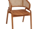 ΠΟΛΥΘΡΟΝΑ ΜΑΣΙΦ ΞΥΛΟ ΤEAK & RATTAN ΠΛΑΤΗ ΦΥΣΙΚΟ 57x62x83Υεκ.HM9402.01