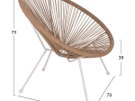 ΠΟΛΥΘΡΟΝΑ ACAPULCO Τ. ΦΩΛΙΑ ΜΕΤΑΛΛΟ ΛΕΥΚΟ ΜΕ TWISTED WICKER HM5871.02 70x73x79 εκ.