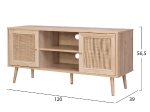 ΕΠΙΠΛΟ TV ΜΕΛΑΜΙΝΗΣ COLM ΜΕ ΠΟΡΤΕΣ RATTAN HM9223.11 ΣΕ ΧΡΩΜΑ ΦΥΣΙΚΟ 120x39x56,5Υεκ.