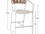 ΣΚΑΜΠΟ ΑΛΟΥΜΙΝΙΟΥ HM5892.12 ΜΕΣΑΙΟΥ ΥΨΟΥΣ RATTAN & TEXTLINE ΛΕΥΚΟ ΜΠΕΖ 55x56,5x99Y