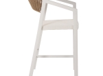ΣΚΑΜΠΟ ΑΛΟΥΜΙΝΙΟΥ HM5892.12 ΜΕΣΑΙΟΥ ΥΨΟΥΣ RATTAN & TEXTLINE ΛΕΥΚΟ ΜΠΕΖ 55x56,5x99Y