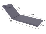 ΜΑΞΙΛΑΡΙ ΞΑΠΛΩΣΤΡΑΣ TEXTILENE 600gr/m2 ΓΚΡΙ SIFNOS HM11234.30T 196(117+1+78)x58x6Υ εκ.