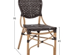 ΚΑΡΕΚΛΑ ΑΛΟΥΜΙΝΙΟΥ BAMBOO LOOK ΜΕ ΚΑΦΕ PE RATTAN HM5925.01 47x58x95Yεκ.