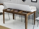 ΤΡΑΠΕΖΙ ΤΡΑΠΕΖΑΡΙΑΣ STANDARD HM9507.02 ΜΕΛΑΜΙΝΗ ΚΑΡΥΔΙ-ΛΕΥΚΟ ΜΕ ΑΠΟΘ.ΧΩΡΟ 145x88x75Yεκ.