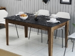 ΤΡΑΠΕΖΙ STANDARD HM9507.05 ΜΕΛΑΜΙΝΗ ΚΑΡΥΔΙ-ΜΑΥΡΟ ΜΑΡΜΑΡΟ ΜΕ ΑΠΟΘ.ΧΩΡΟ 145x88x75Yεκ.
