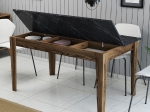 ΤΡΑΠΕΖΙ STANDARD HM9507.05 ΜΕΛΑΜΙΝΗ ΚΑΡΥΔΙ-ΜΑΥΡΟ ΜΑΡΜΑΡΟ ΜΕ ΑΠΟΘ.ΧΩΡΟ 145x88x75Yεκ.
