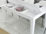 ΤΡΑΠΕΖΙ ΤΡΑΠΕΖΑΡΙΑΣ STANDARD HM9507.06 ΜΕΛΑΜΙΝΗ ΛΕΥΚΗ ΜΕ ΑΠΟΘΗΚ.ΧΩΡΟ 145x88x75Yεκ.
