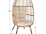 ΠΟΛΥΘΡΟΝΑ Τ.ΦΩΛΙΑ RATTAN HM5869.01 ΜΕΤΑΛ. ΠΟΔΙΑ ΜΑΥΡΑ 77x72x148 εκ.