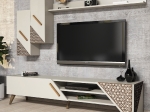 ΣΥΝΘΕΣΗ ΤΗΛΕΟΡΑΣΗΣ HM9514.03 ΜΕΛΑΜΙΝΗΣ ΣΕ ΚΡΕΜ ΧΡΩΜΑ  180x37x40Y εκ.