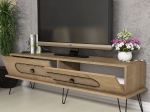 ΕΠΙΠΛΟ ΤΗΛΕΟΡΑΣΗΣ HM9511.02 ΜΕΛΑΜΙΝΗΣ ΦΥΣΙΚΟ OAK ΧΡΩΜΑ ΜΕΤΑΛΛΙΚΑ ΠΟΔΙΑ 145x40x45Yεκ.