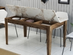 ΤΡΑΠΕΖΙ STANDARD HM9507.03 ΜΕΛΑΜΙΝΗ ΚΑΡΥΔΙ-ΛΕΥΚΟ ΜΑΡΜΑΡΟ ΜΕ ΑΠΟΘ.ΧΩΡΟ 145x88x75Yεκ.